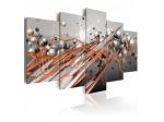 Quadro Sfere Grigie - Arancione - 100x50 E 200x100 ARREDALACASA