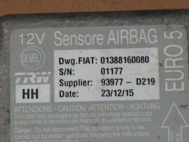 93977D219 ECU AIRBAG FIAT DUCATO JUMPER BOXER ECU CENTRALI 93977-D219 93977D219 - Foto 3
