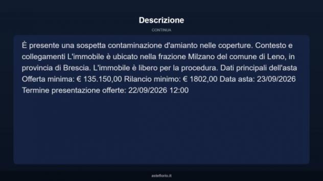 Immobile in asta di 194 m² con più di 5 locali e box auto in vendita a Leno - Foto 5