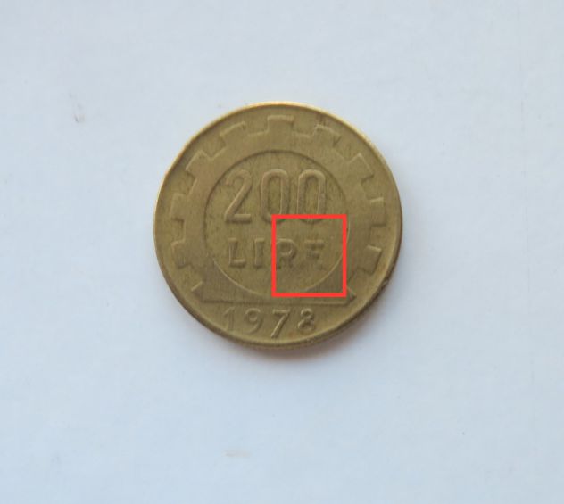 MONETA DA 200 LIRE DEL 1978 REPUBBLICA ITALIANA - CON DIFETTO DI CONIO - FRONTE - Foto 2