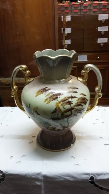 Grande vaso marrone e dorato, ceramica Vintage - Foto 2