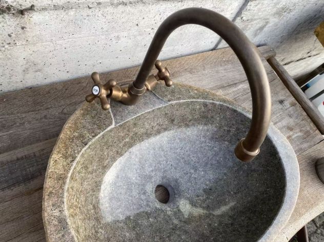 Lavabo lavandino da appoggio in pietra naturale 1 - Foto 2