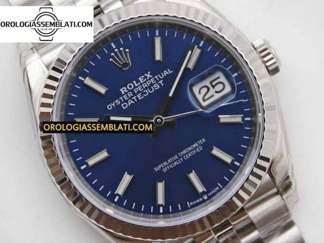 REPLICA Rolex DATEJUST 36 SS 116234 1:1 BEST EDITION ACCIAIO 904L QUADRANTE BLU CON BASTONE SUL BRACCIALE JUBILEE 3135 - Foto 3