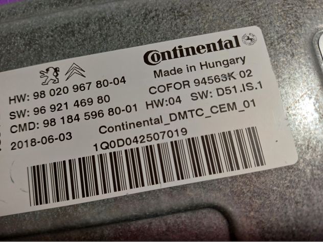 centralina start stop 2014 continental per CITROEN C4 CACTUS 1.6 98 020 967 80 - Foto 5