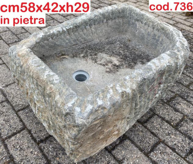 Lavabo lavello lavandino rustico in pietra 1 - Foto 5