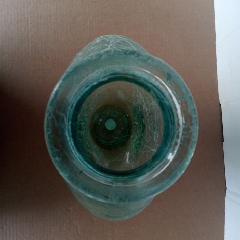 Vaso in Vetro Verde-Azzurro di forma ovoidale 31 x 27 x 12 cm. - Foto 2