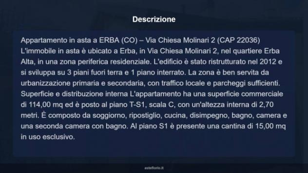 Immobile in asta di 114 m² con più di 5 locali e box auto in vendita a Erba - Foto 9
