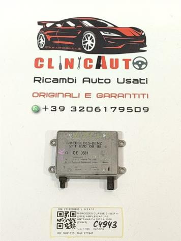 AMPLIFICATORE ANTENNA MERCEDES Classe E Berlina W211 2118200885 271941 (0207)