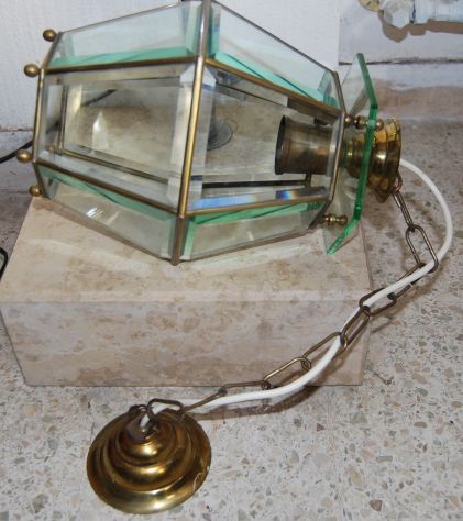lampadario vintage a lanterna esagonale cristallo - Foto 2