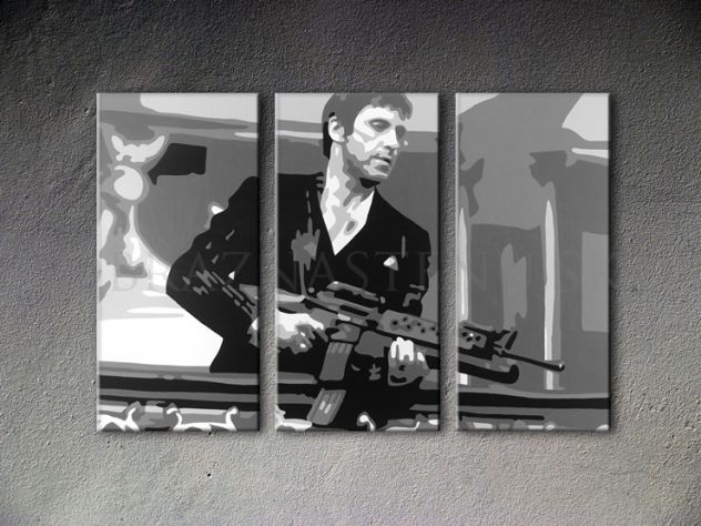 Quadro Scarface dipinto a mano Al Pacino - Foto 2