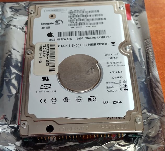 Hard Disk Apple Ide Pata Seagate 40 GB Testato Formattato ST940110A
