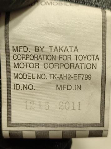 CINTURA DI SICUREZZA POSTERIORE DX TOYOTA IQ 1° Serie TK-AH2-EF799 1KRFE (09) - Foto 3
