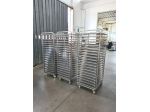3 carrelli inox porta teglie 60X40cm usati
