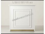 Bancone reception doppia cornice boiserie con striscia oro e cassetto con spediz