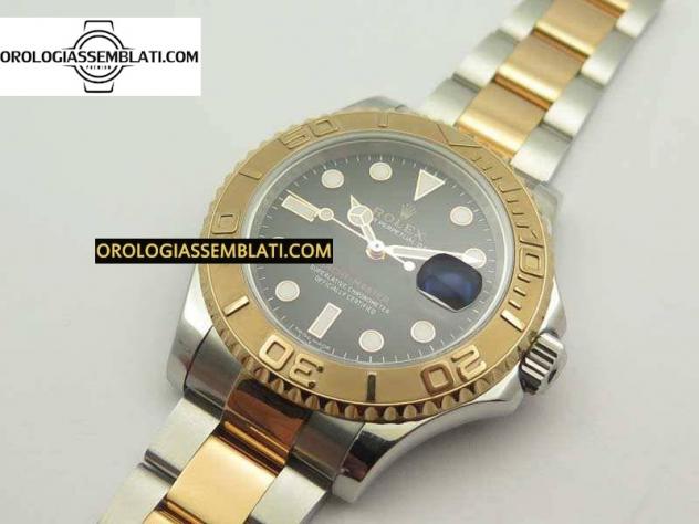 Rolex Replica YACHT-MASTER 116622 1:1 BEST EDITION QUADRANTE NERO SU BRACCIALE SS/RG SA3135 - Foto 7