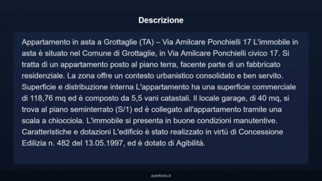Immobile in asta di 118 m², box auto in vendita a Grottaglie - Foto 4