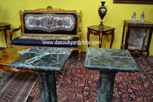 Coppia di colonne-piedistalli in marmo verde - Foto 3
