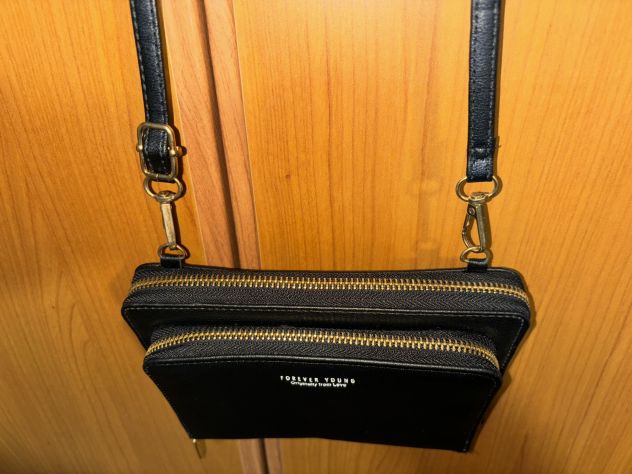 BORSA A TRACOLLA REGOLABILE COME NUOVA DA DONNA NERA CON DUE SCOMPARTI PRINCIPAL - Foto 7