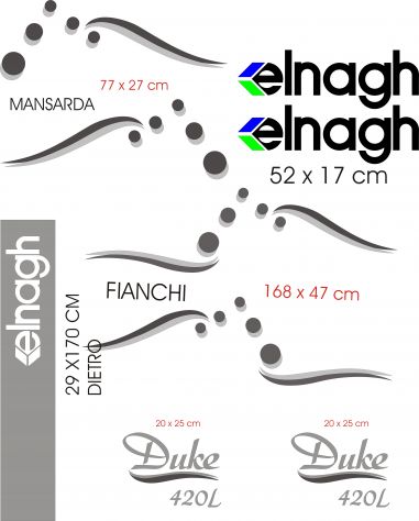 adesivi per camper elnagh duke 420 l in set completo come foto