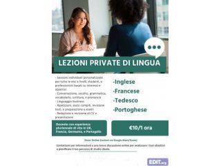 Lezioni private di inglese, francese, tedesco, portoghese