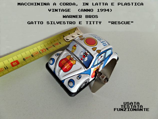 Macchinina latta, a corda. Gatto Silvestro e Titty Anno 1994 Warner Bros