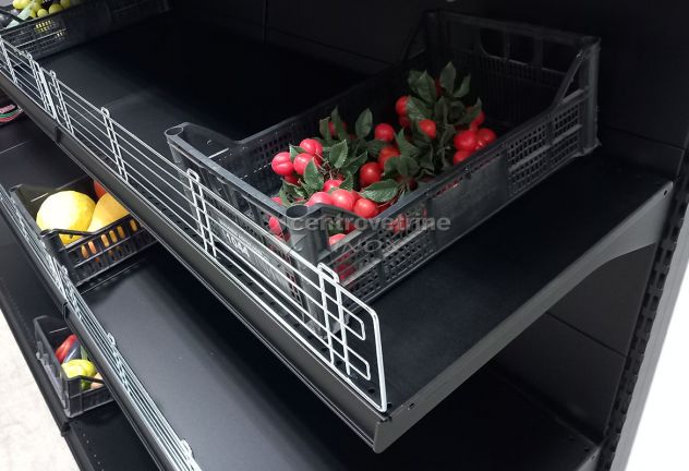 SCAFFALE FRUTTA IN FERRO NERO DA 303 CON PIANO BASE 50 E PIANI DA 50 - Foto 7
