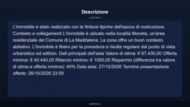 Immobile in asta di 74 m² in vendita a La Maddalena - Foto 16