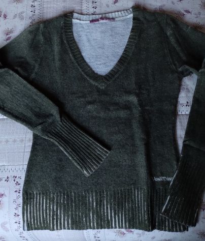 MAGLIONI DA DONNA SCOLLO V FUCSIA E VERDE - Foto 8