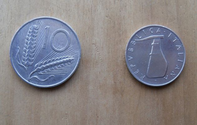 N° 2 MONETE DA 5 E 10 LIRE DEL 1951 DELLA REPUBBLICA ITALIANA -