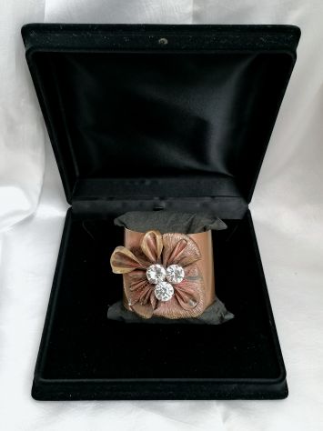 ANTICO BELLISSIMO BRACCIALE BIJOUX IN RAME E STRASS AUTENTICO EPOCA 1950. - Foto 10