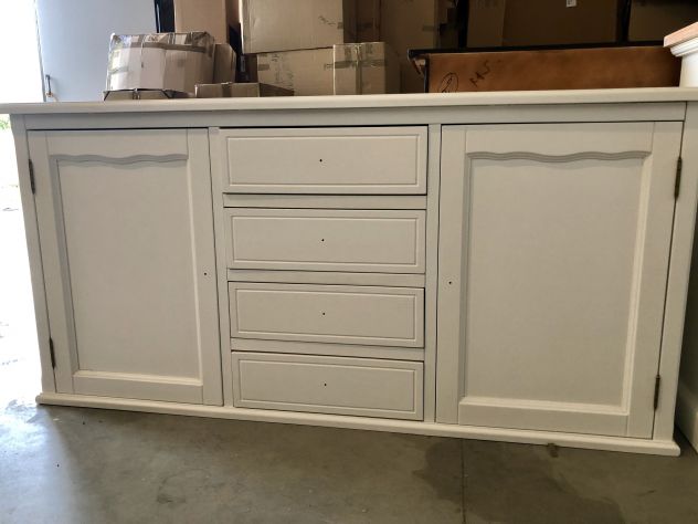 NUOVO MOBILE BASE E ALZATA DI VERO LEGNO IN FINITURA BIANCO LACCATO - Foto 9
