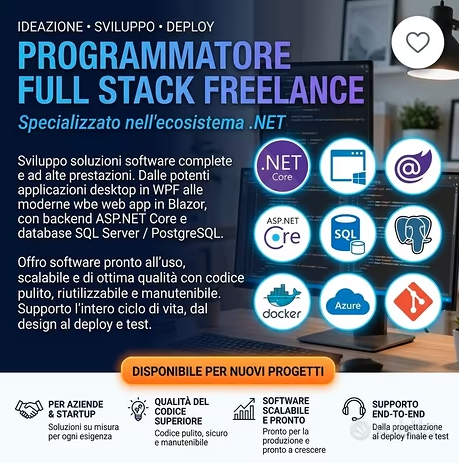 Sviluppatore freelancer full stack .net - wpf, blazor, asp.net