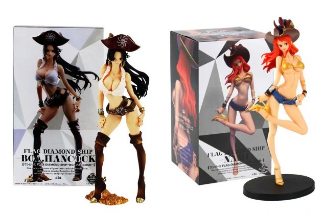 ONE PIECE FLAG DIAMOND SHIP BOA HANCOCK / NAMI ACTION FIGURE MODELLINO PIRATESSA - Foto 4
