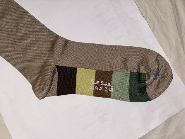 CALZE NUOVE CON CARTELLINO FIRMATE ORIGINALI”PAUL SMITH”MADE IN ITALY IN COTONE - Foto 7