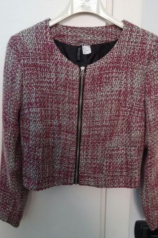 GIACCA TESSUTO BOUCLE’ ROSA/BIANCO