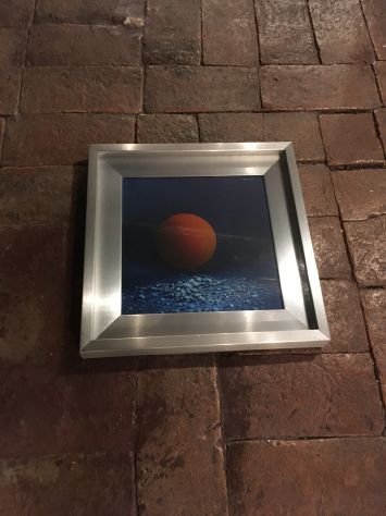 QUADRO GIAN CARLO BAGLINI 1970 PIANETA ROSSO OLIO SU TELA IN OTTIMO STATO - Foto 3