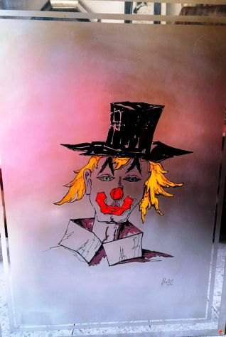 Incisione in  acciaio  Aloisi  il clown 56x76 - Foto 2