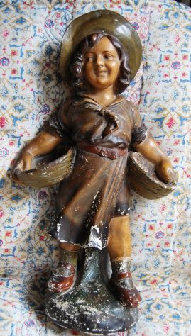 Statuetta in gesso decò a colori h 45 - Foto 4