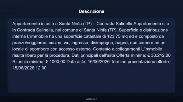 Immobile in asta di 123 m² con più di 5 locali in vendita a Santa Ninfa - Foto 12