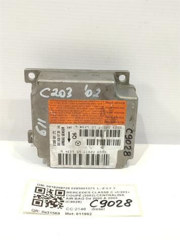 CENTRALINA AIRBAG MERCEDES Classe C Sport Coupé W203 0018209726 0285001373 611962 (0008)