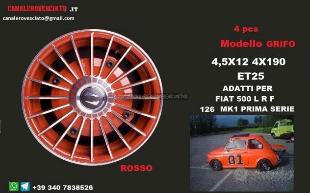 Cerchi lega grifo ROSSI 12 4x190 fiat 500 l f r