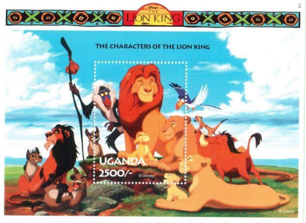 6 foglietti nuovi da collezione "Lion King" Uganda - Foto 2
