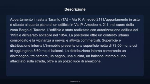 Immobile in asta di 73 m² in vendita a Taranto - Foto 3