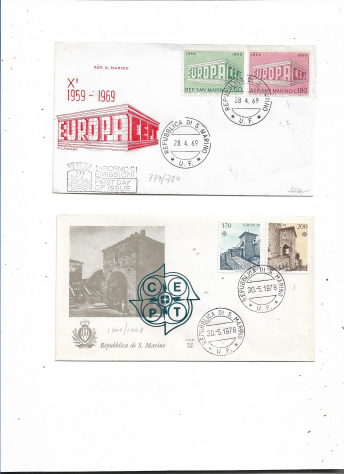 1964/1995 SAN MARINO N 80 FRANCOBOLLI USATI SU 28 BUSTE FDC - Foto 4