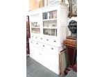 CREDENZA LIBRERIA LACCATA e DIPINTA in STILE SHABBY CHIC di ANTIQUARIATO