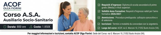 Corso per diventare Ausiliario Socio Assistenziale
