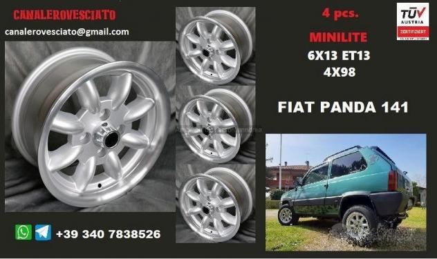Cerchi Minilite 6x13 4x98 et13 fiat panda raid 4x4