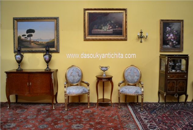 Tavolino da centro intarsiato stile Luigi XV - Foto 8