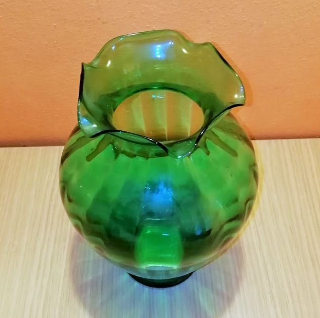 Vaso vintage in vetro verde - Foto 2