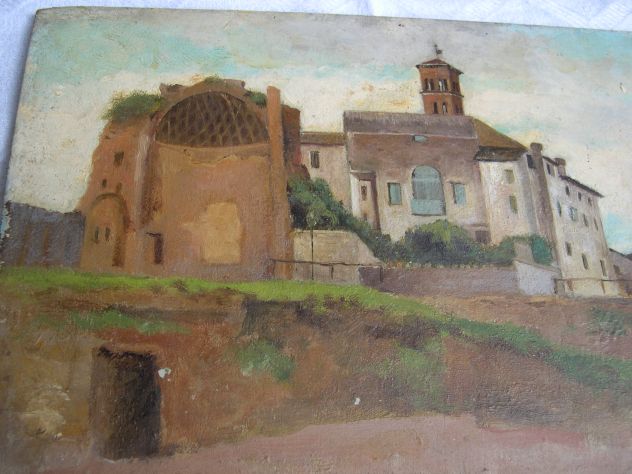 Antico quadro dell'800, dipinto ad olio su tavoletta dell’800 - Foto 3